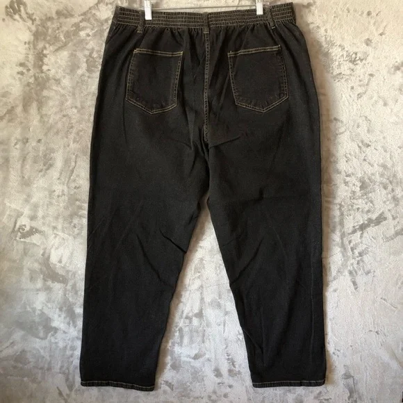 Blair Women Balck Jeans Size 20W Black Elastic Zipper Fly Grunge Plus Size - Picture 8 of 14